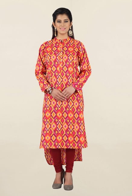 Jashn Pink Printed Cotton Kurta Jashn Pink Printed Cotton Kurta