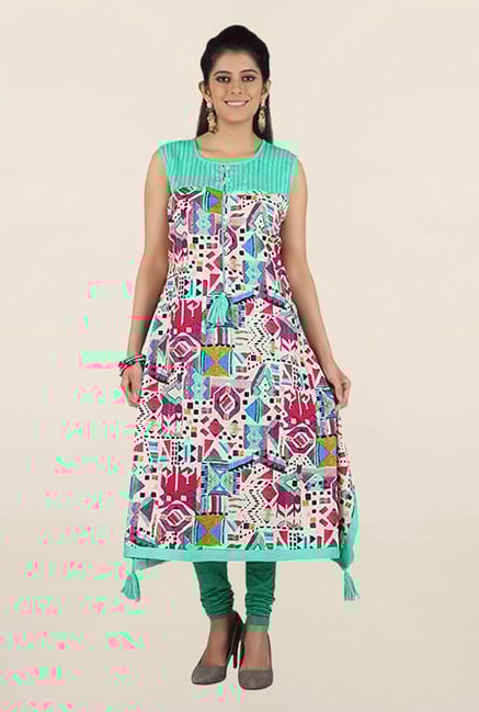 Jashn Multicolor Printed Rayon Kurta Jashn Multicolor Printed Rayon Kurta