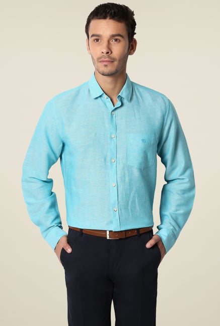 Van Heusen Turquoise Cotton Shirt Van Heusen Turquoise Cotton Shirt
