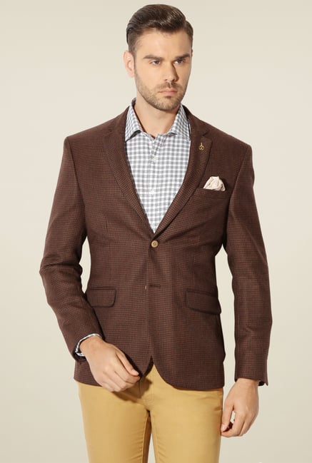 Van Heusen Brown Checks Blazer Van Heusen Brown Checks Blazer