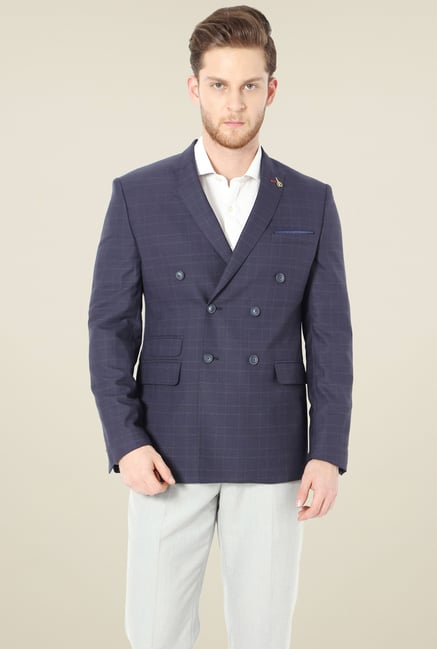 Van Heusen Navy Checks Ultra Slim Fit Blazer Van Heusen Navy Checks Ultra Slim Fit Blazer