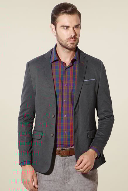 Van Heusen Dark Grey Slim Fit Blazer Van Heusen Dark Grey Slim Fit Blazer