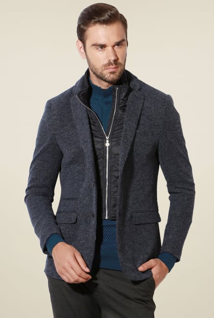 Van Heusen Dark Grey Full Sleeves Blazer Van Heusen Dark Grey Full Sleeves Blazer