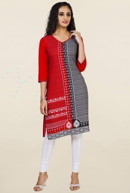 Aurelia Red & Black Printed Kurta Aurelia Red & Black Printed Kurta