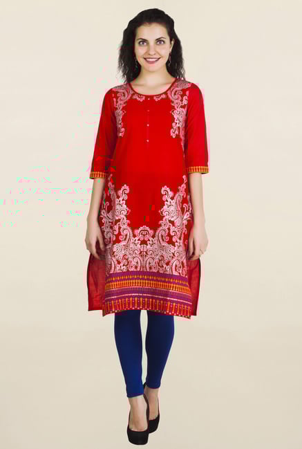 Aurelia Orange Printed Kurta Aurelia Orange Printed Kurta