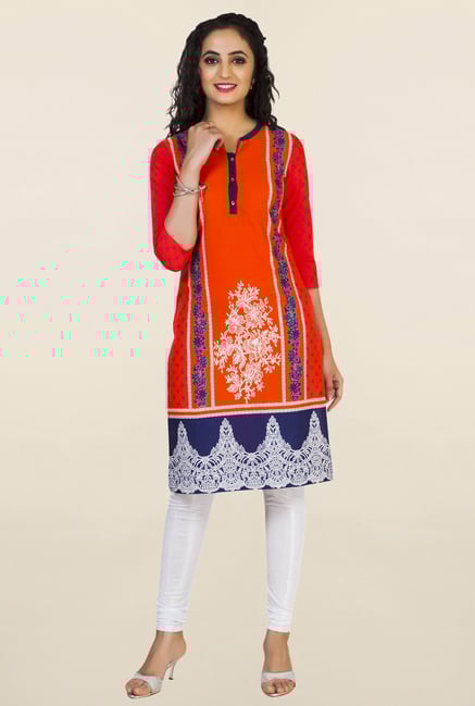 Aurelia Orange Printed Kurta Aurelia Orange Printed Kurta