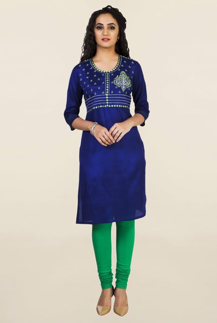 Aurelia Navy Embroidered Kurta Aurelia Navy Embroidered Kurta