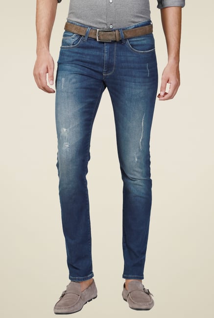 Allen Solly Ocean Blue Lightly Washed Jeans Allen Solly Ocean Blue Lightly Washed Jeans