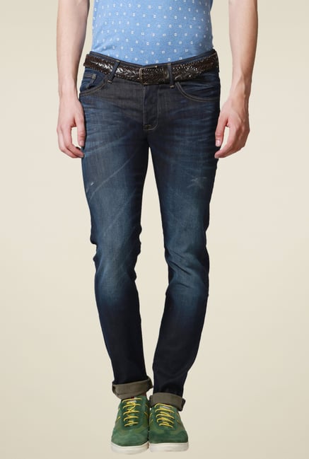 Allen Solly Dark Blue Ultra Slim Fit Blue Jeans Allen Solly Dark Blue Ultra Slim Fit Blue Jeans