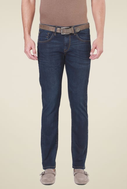 Allen Solly Dark Blue Slim Fit Mid Rise Jeans Allen Solly Dark Blue Slim Fit Mid Rise Jeans