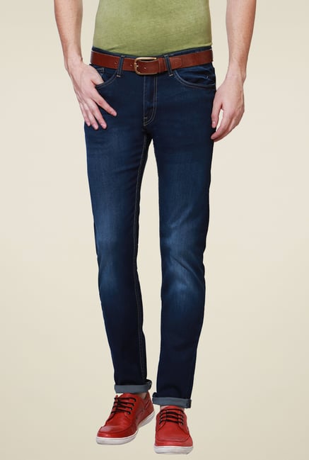 Allen Solly Dark Blue Mid Rise Cotton Slim Fit Jeans Allen Solly Dark Blue Mid Rise Cotton Slim Fit Jeans