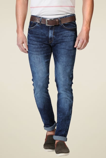 Allen Solly Navy Ultra Slim Fit Cotton Jeans Allen Solly Navy Ultra Slim Fit Cotton Jeans