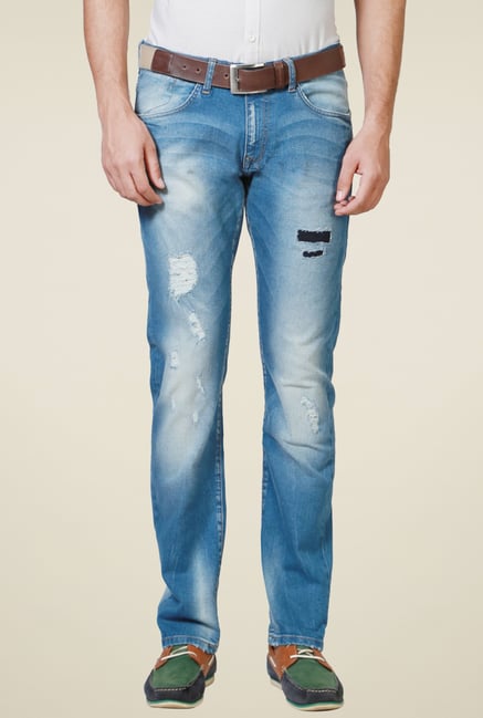 Allen Solly Blue Cotton Slim Fit Mid Rise Jeans Allen Solly Blue Cotton Slim Fit Mid Rise Jeans
