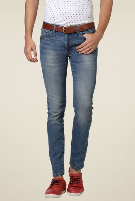 Allen Solly Blue Lightly Washed Mid Rise Jeans Allen Solly Blue Lightly Washed Mid Rise Jeans