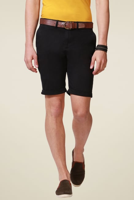 People Black Mid Rise Cotton Shorts People Black Mid Rise Cotton Shorts