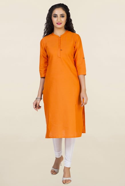 Aurelia Orange Solid Kurta Aurelia Orange Solid Kurta