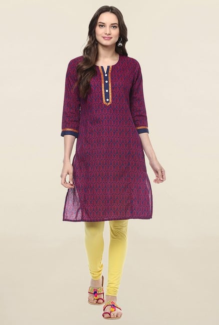 Jaipur Kurti Pink Printed Cotton Kurti Jaipur Kurti Pink Printed Cotton Kurti