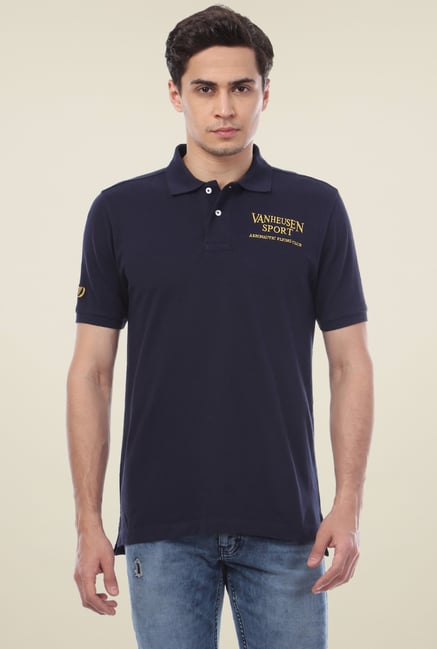 Van Heusen Navy Regular Fit Polo Solid T-Shirt Van Heusen Navy Regular Fit Polo Solid T-Shirt