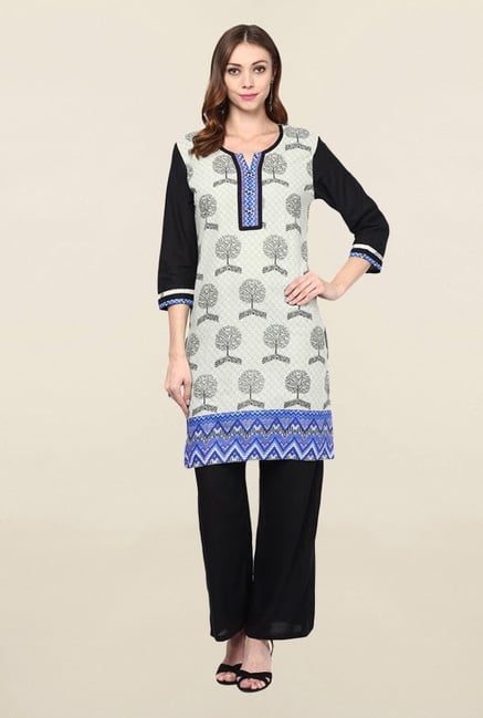 Jaipur Kurti Cream Printed Cotton Kurti Jaipur Kurti Cream Printed Cotton Kurti