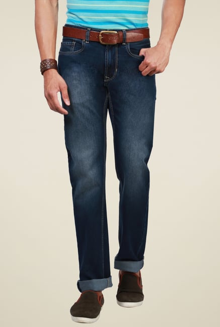 Peter England Dark Blue Straight Fit Jeans Peter England Dark Blue Straight Fit Jeans