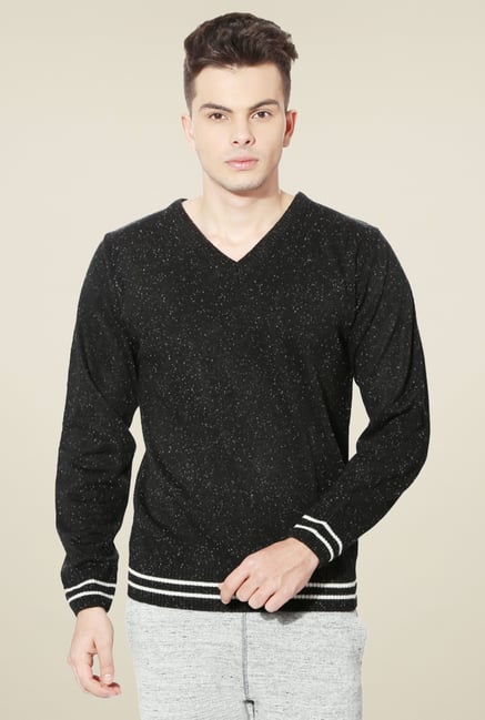 People Black V-Neck Full Sleeves Sweater People Black V-Neck Full Sleeves Sweater