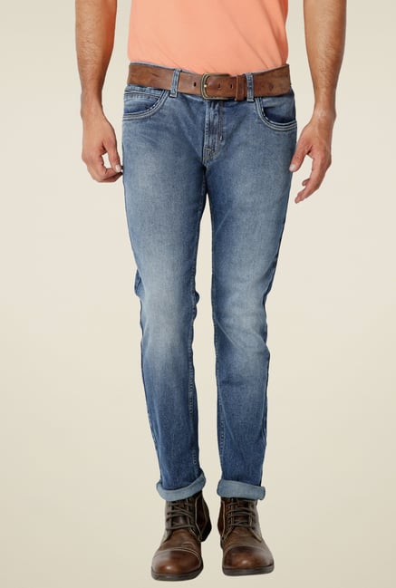 Peter England Light Blue Cotton Ultra Slim Fit Jeans Peter England Light Blue Cotton Ultra Slim Fit Jeans