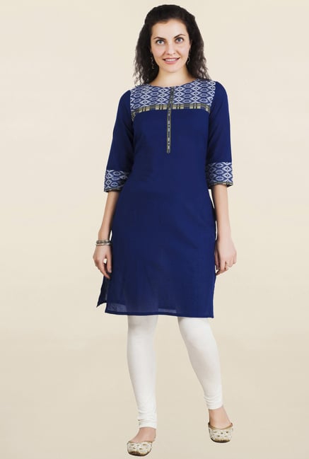 Aurelia Navy Embroidered Kurti Aurelia Navy Embroidered Kurti