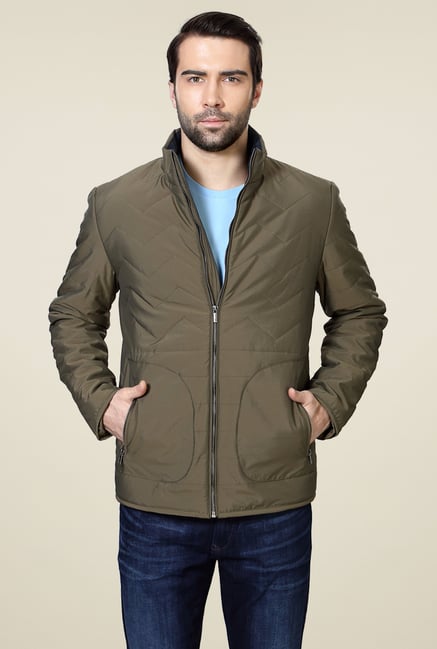 Peter England Olive Full Sleeves Regular Fit Jacket Peter England Olive Full Sleeves Regular Fit Jacket