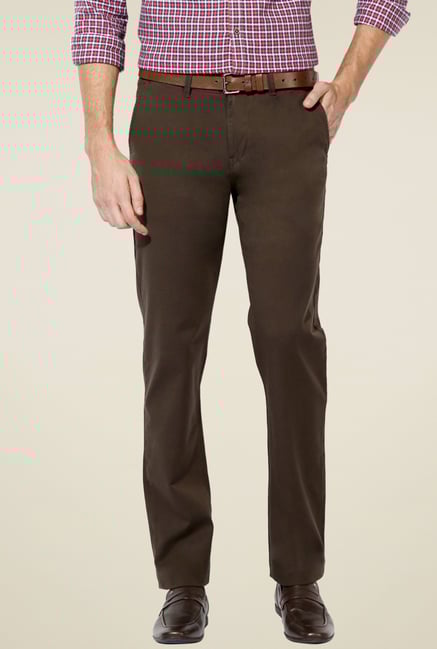 Van Heusen Olive Slim Fit Flat Front Trousers Van Heusen Olive Slim Fit Flat Front Trousers