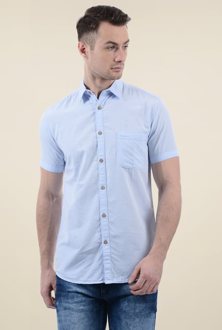 Pepe Jeans Light Blue Regular Fit Cotton Shirt Pepe Jeans Light Blue Regular Fit Cotton Shirt
