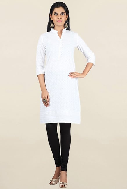 Jashn White Embroidered Cotton Kurta Jashn White Embroidered Cotton Kurta