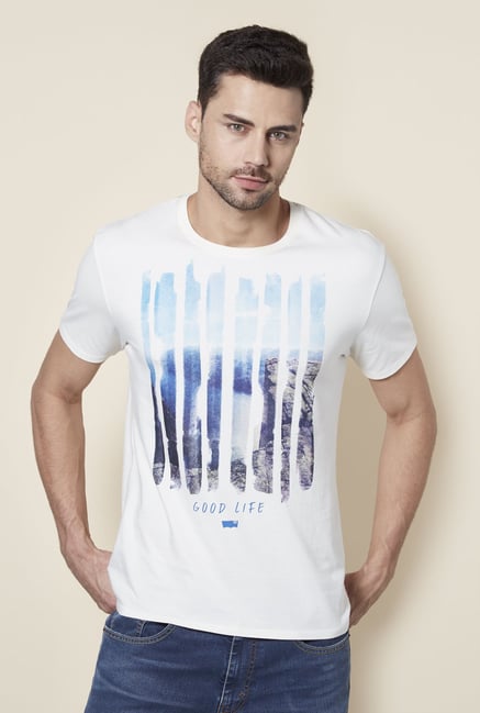 Levi's White Crew Neck Printed T-Shirt Levi's White Crew Neck Printed T-Shirt