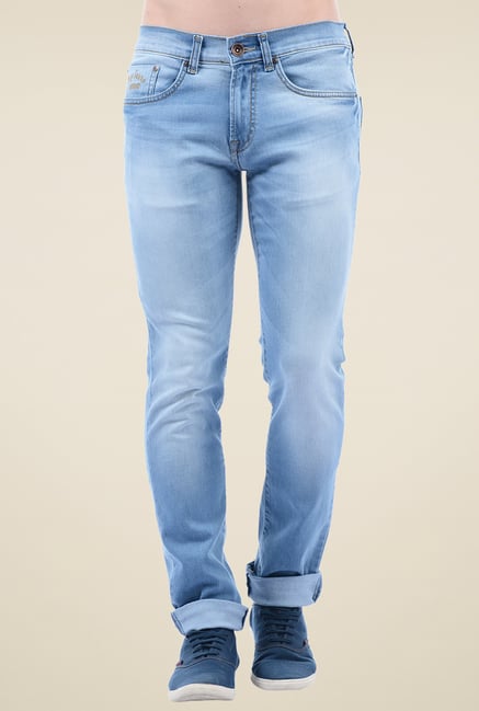 Pepe Jeans Light Blue Mid Rise Cotton Jeans Pepe Jeans Light Blue Mid Rise Cotton Jeans