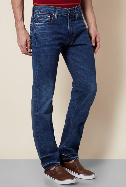 Levi's 513 Ink Blue Mid Rise Straight Fit Jeans Levi's 513 Ink Blue Mid Rise Straight Fit Jeans
