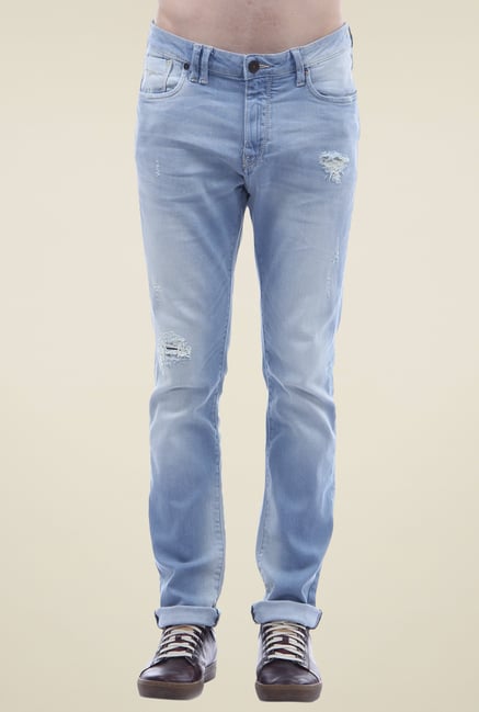 Flying Machine Light Blue Cotton Slim Fit Jeans Flying Machine Light Blue Cotton Slim Fit Jeans