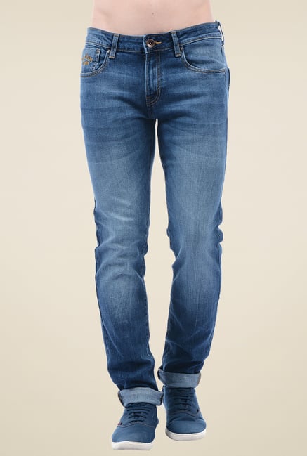 Pepe Jeans Dark Blue Cotton Mid Rise Jeans Pepe Jeans Dark Blue Cotton Mid Rise Jeans