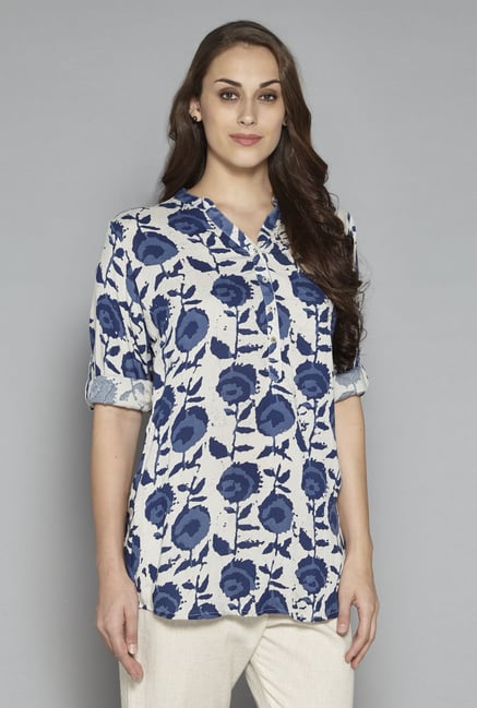 Utsa by Westside Indigo Floral Print Kurti Utsa by Westside Indigo Floral Print Kurti