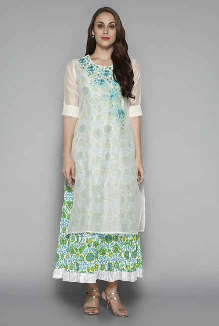 Vark by Westside Off White Embroidered Suit Set Vark by Westside Off White Embroidered Suit Set