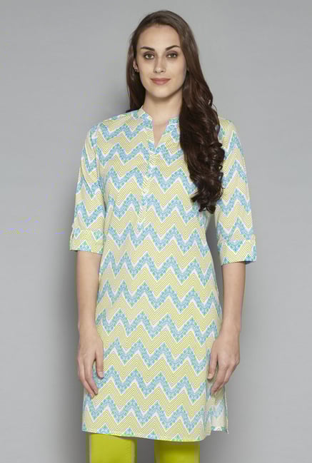 Utsa by Westside Blue Chevron Print Kurta Utsa by Westside Blue Chevron Print Kurta