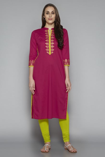 Utsa by Westside Magenta Pure Cotton Kurta Utsa by Westside Magenta Pure Cotton Kurta