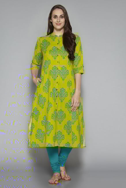 Utsa by Westside Lime Green Printed Kurta Utsa by Westside Lime Green Printed Kurta