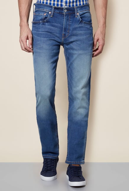 Levi's 511 Blue Heavily Washed Slim Fit Jeans Levi's 511 Blue Heavily Washed Slim Fit Jeans