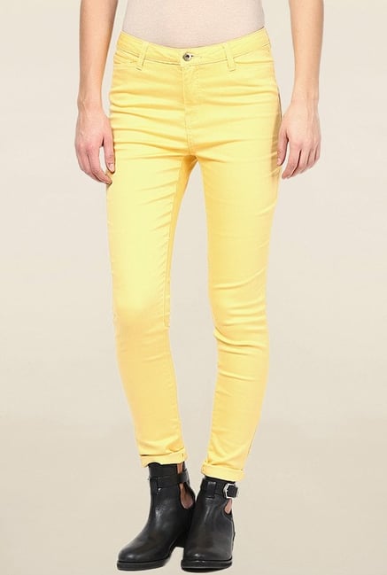 Vero Moda Yellow Slim Fit Raw Denim Jeans Vero Moda Yellow Slim Fit Raw Denim Jeans