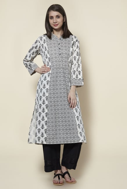 Zudio Off White Pure Cotton Kurta Zudio Off White Pure Cotton Kurta