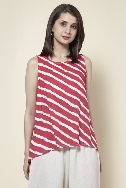 Zudio Coral Striped Kurti Zudio Coral Striped Kurti