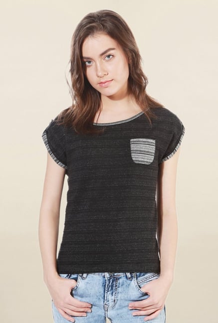 People Black Striped Top People Black Striped Top