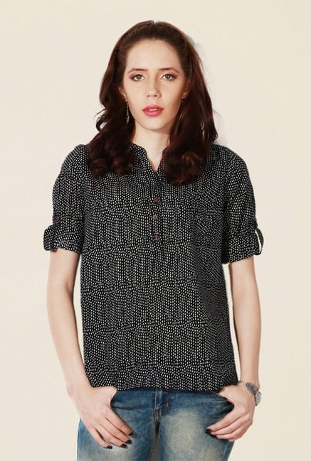 People Black Printed Top People Black Printed Top
