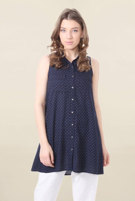 People Navy Printed Tunic People Navy Printed Tunic