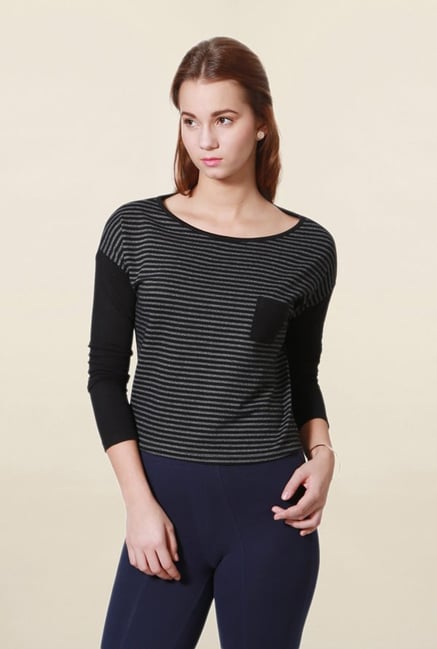People Black Striped Top People Black Striped Top