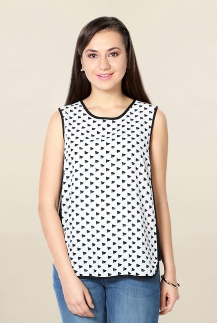 Solly by Allen Solly White Printed Top Solly by Allen Solly White Printed Top